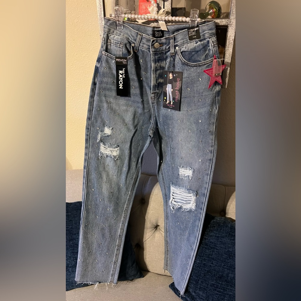 Womens Denim Jeans, Size 7/28; Super Highrise